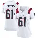 ＃61 Women's Alec Lindstrom White Game New England Patriots Jersey