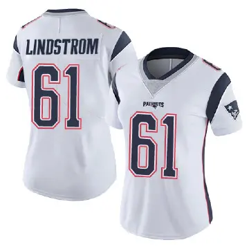 ＃61 Women's Alec Lindstrom White Limited New England Patriots Vapor Untouchable Jersey