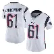 ＃61 Women's Alec Lindstrom White Limited New England Patriots Vapor Untouchable Jersey