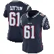 ＃61 Women's Lester Cotton Navy Limited New England Patriots Team Color Vapor Untouchable Jersey