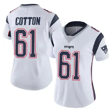 ＃61 Women's Lester Cotton White Limited New England Patriots Vapor Untouchable Jersey