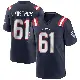 ＃61 Youth Alec Lindstrom Navy Blue Game New England Patriots Team Color Jersey