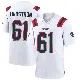 ＃61 Youth Alec Lindstrom White Game New England Patriots Jersey