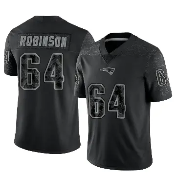 ＃64 Youth Layden Robinson Black Limited New England Patriots Reflective Jersey