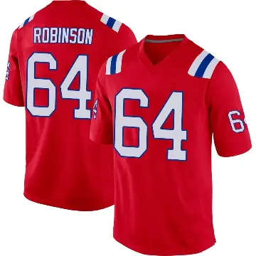 ＃64 Youth Layden Robinson Red Game New England Patriots Alternate Jersey