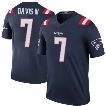 ＃7 Men's Carlton Davis III Navy Legend New England Patriots Color Rush Jersey