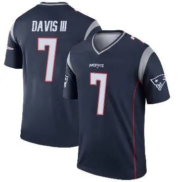 ＃7 Men's Carlton Davis III Navy Legend New England Patriots Jersey