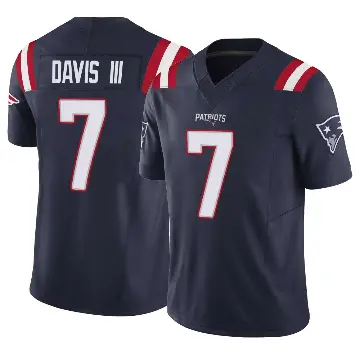 ＃7 Men's Carlton Davis III Navy Limited New England Patriots Vapor F.U.S.E. Jersey