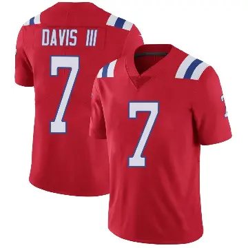 ＃7 Men's Carlton Davis III Red Limited New England Patriots Vapor Untouchable Alternate Jersey