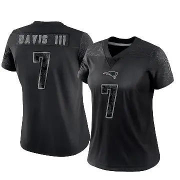 ＃7 Women's Carlton Davis III Black Limited New England Patriots Reflective Jersey