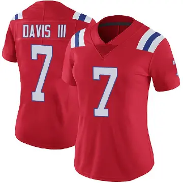 ＃7 Women's Carlton Davis III Red Limited New England Patriots Vapor Untouchable Alternate Jersey