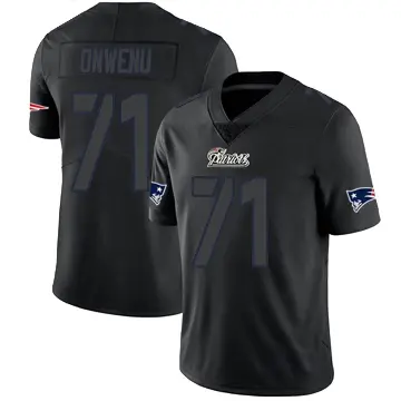 ＃71 Men's Mike Onwenu Black Impact Limited New England Patriots Jersey