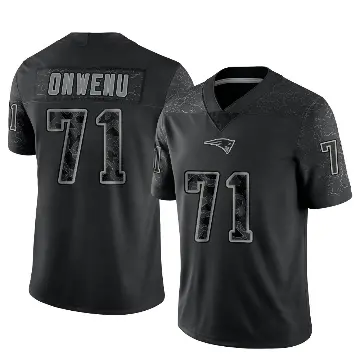 ＃71 Men's Mike Onwenu Black Limited New England Patriots Reflective Jersey
