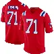 ＃71 Men's Mike Onwenu Red Game New England Patriots Alternate Jersey