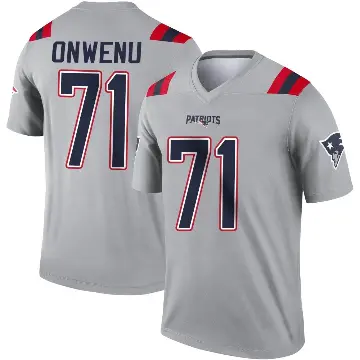 ＃71 Youth Mike Onwenu Gray Legend New England Patriots Inverted Jersey