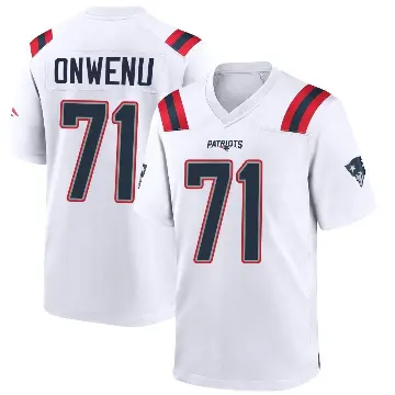 ＃71 Youth Mike Onwenu White Game New England Patriots Jersey