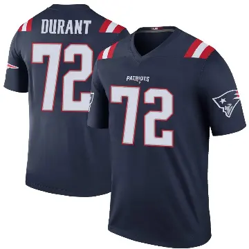 ＃72 Men's Yasir Durant Navy Legend New England Patriots Color Rush Jersey