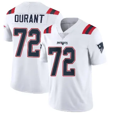 ＃72 Men's Yasir Durant White Limited New England Patriots Vapor Untouchable Jersey