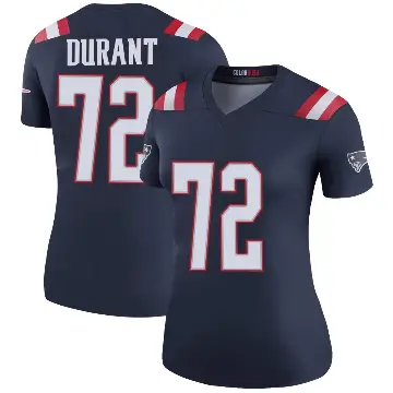 ＃72 Women's Yasir Durant Navy Legend New England Patriots Color Rush Jersey