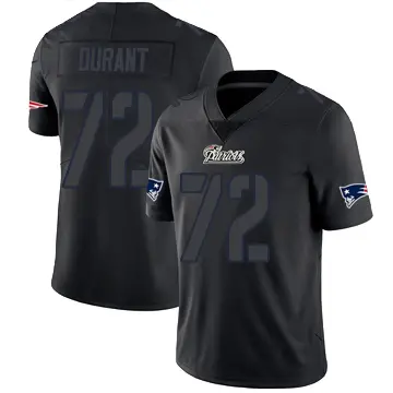 ＃72 Youth Yasir Durant Black Impact Limited New England Patriots Jersey