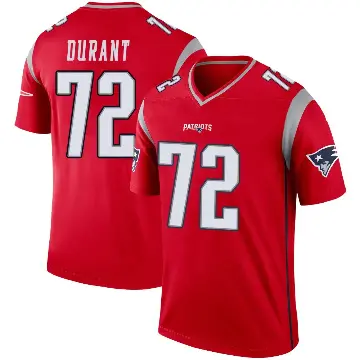 ＃72 Youth Yasir Durant Red Legend New England Patriots Inverted Jersey