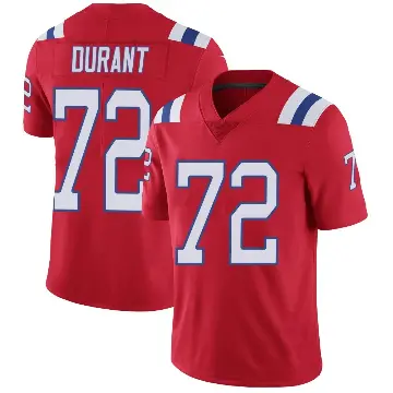 ＃72 Youth Yasir Durant Red Limited New England Patriots Vapor Untouchable Alternate Jersey