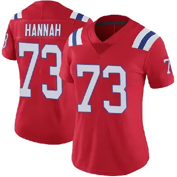 ＃73 Women's John Hannah Red Limited New England Patriots Vapor Untouchable Alternate Jersey