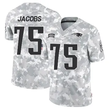 ＃75 Men's Demontrey Jacobs Arctic Camo Limited New England Patriots 2024 Salute to Service Jersey