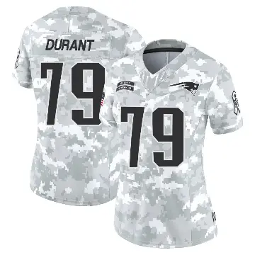 ＃79 Women's Yasir Durant Arctic Camo Limited New England Patriots 2024 Salute to Service Jersey