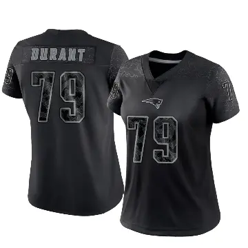 ＃79 Women's Yasir Durant Black Limited New England Patriots Reflective Jersey