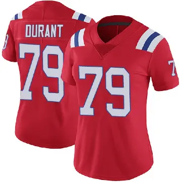 ＃79 Women's Yasir Durant Red Limited New England Patriots Vapor Untouchable Alternate Jersey