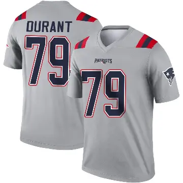 ＃79 Youth Yasir Durant Gray Legend New England Patriots Inverted Jersey