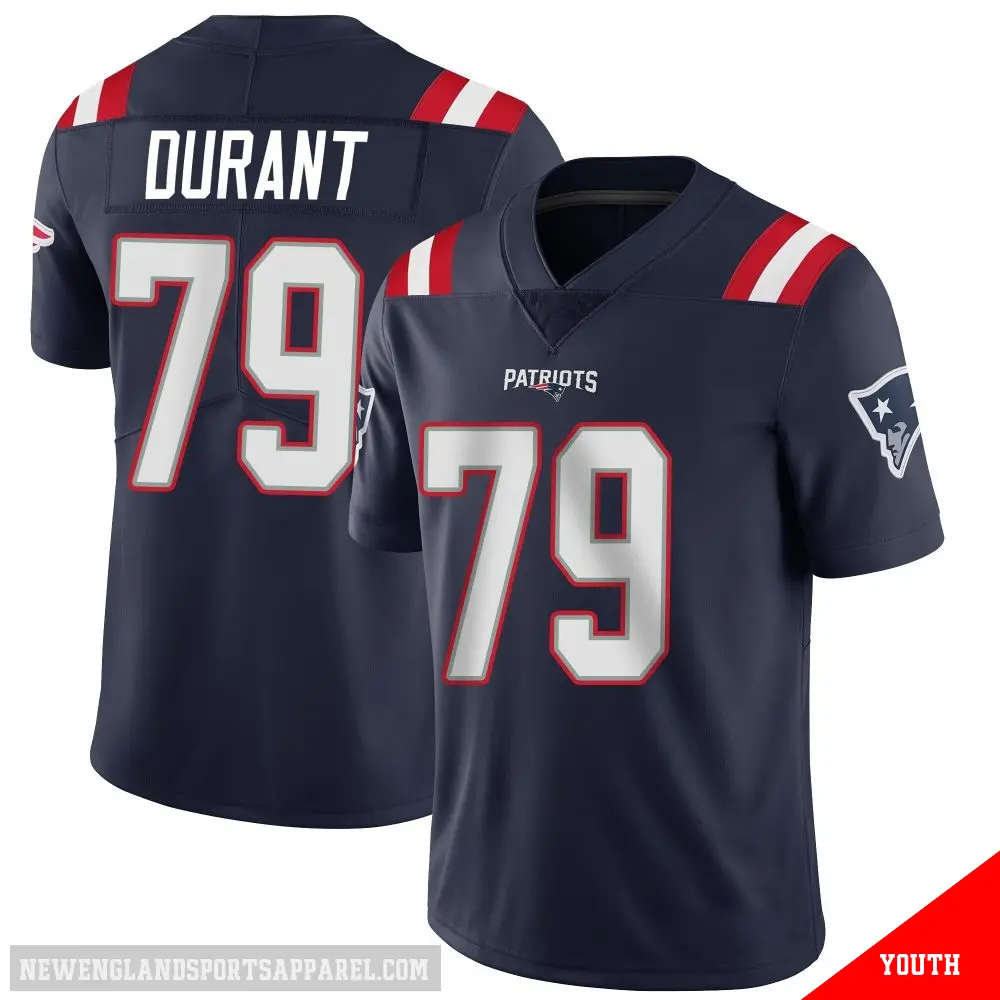 ＃79 Youth Yasir Durant Navy Limited New England Patriots Team Color Vapor Untouchable Jersey