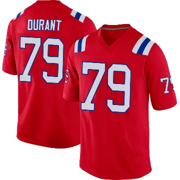 ＃79 Youth Yasir Durant Red Game New England Patriots Alternate Jersey