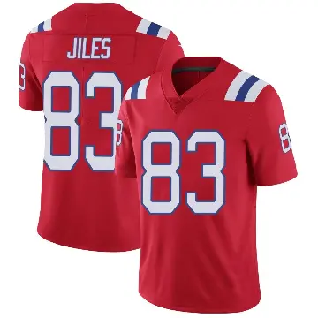 ＃83 Men's John Jiles Red Limited New England Patriots Vapor Untouchable Alternate Jersey