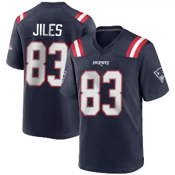 ＃83 Youth John Jiles Navy Blue Game New England Patriots Team Color Jersey