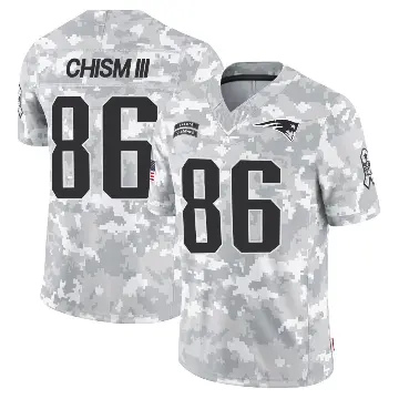 ＃86 Men's Efton Chism III Arctic Camo Limited New England Patriots 2024 Salute to Service Jersey