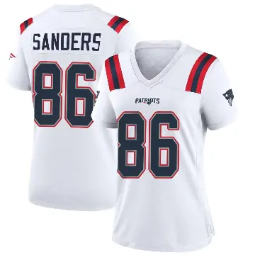 ＃86 Women's Braylon Sanders White Game New England Patriots Jersey