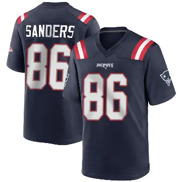 ＃86 Youth Braylon Sanders Navy Blue Game New England Patriots Team Color Jersey