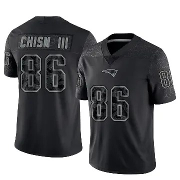 ＃86 Youth Efton Chism III Black Limited New England Patriots Reflective Jersey