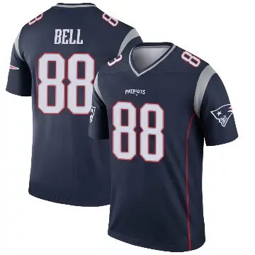 ＃88 Men's Jaheim Bell Navy Legend New England Patriots Jersey