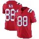 ＃88 Men's Jaheim Bell Red Limited New England Patriots Vapor Untouchable Alternate Jersey