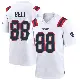 ＃88 Men's Jaheim Bell White Game New England Patriots Jersey