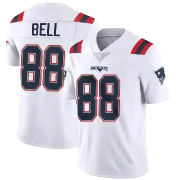 ＃88 Men's Jaheim Bell White Limited New England Patriots Vapor Untouchable Jersey