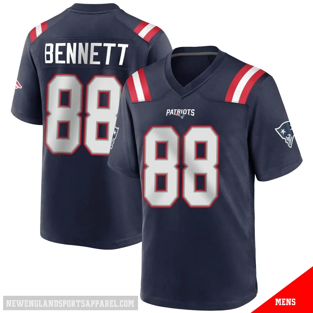 ＃88 Men's Martellus Bennett Navy Blue Game New England Patriots Team Color Jersey
