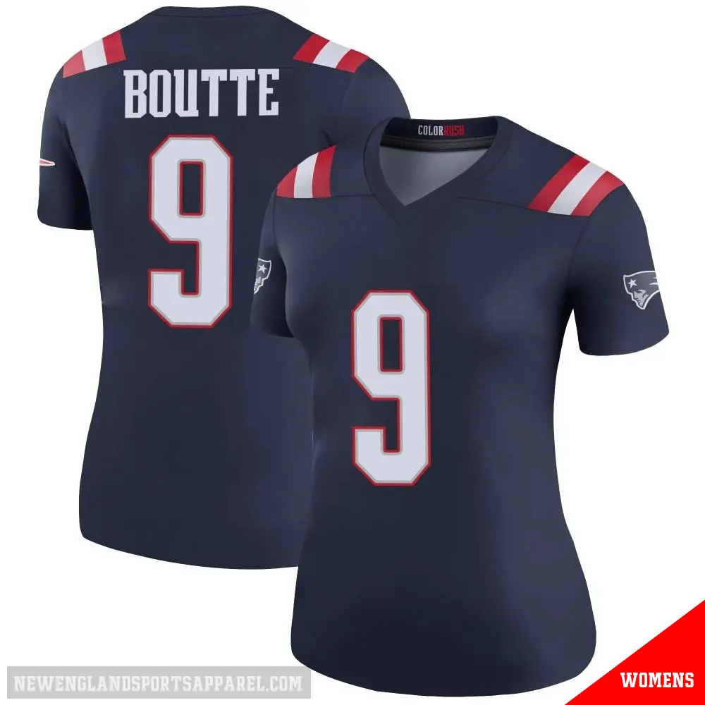 ＃9 Women's Kayshon Boutte Navy Legend New England Patriots Color Rush Jersey