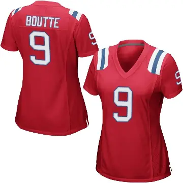 ＃9 Women's Kayshon Boutte Red Game New England Patriots Alternate Jersey