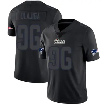 ＃96 Men's David Olajiga Black Impact Limited New England Patriots Jersey
