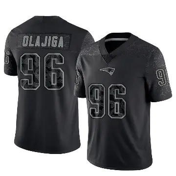 ＃96 Men's David Olajiga Black Limited New England Patriots Reflective Jersey