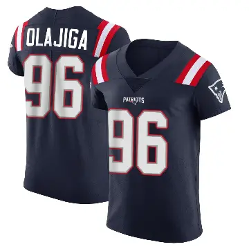 ＃96 Men's David Olajiga Navy Elite New England Patriots Team Color Vapor Untouchable Jersey